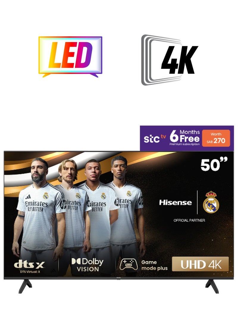Hisense 50 Inch 4K A6K smart TV | VIDA system | Dolby Vision | HDR | 60HZ | Bluetooth | Wi-Fi | New design | (2 USB - 3 HDMI) | Model (2023) - 50A6K Black  - Image 1