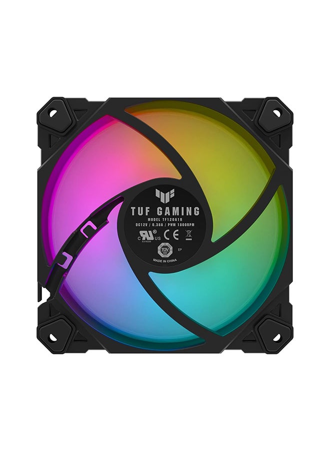 ASUS - Tuf Gaming TF120 ARGB Case Fan, Aura Sync Compatibility, 12cm Fan Diameter, 1900RPM Max Rotation Speed, 76 cfm Max Airflow, 29 dB Noise Level, Black Edition, Triple Pack Grey - Image 1