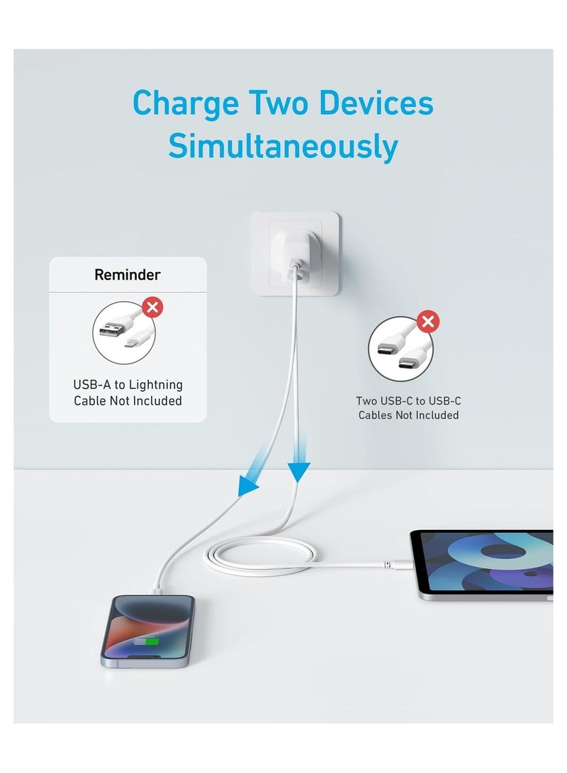 Anker - 2-Pack Dual Port USB Fast Wall Charger 20W White - Image 1