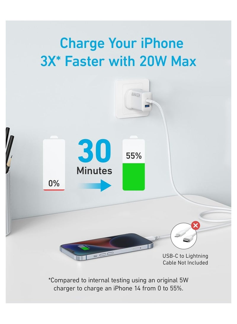 Anker - 2-Pack Dual Port USB Fast Wall Charger 20W White - Image 1