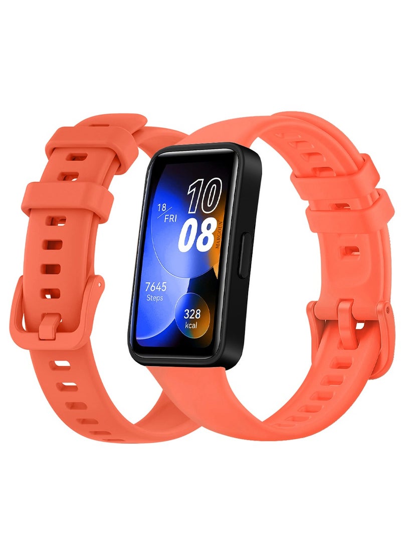 MARGOUN Huawei Band 8 Watch Band For Men Women Sport Watch Strap Lightweight Silicone Replacement Band Orange - Image 2