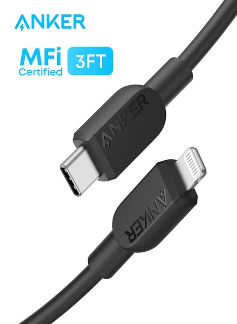 USB C to Lightning Cable, 3ft MFi Certified, Fast Charging for iPhone 14 Plus/Pro/13/12/11/X/XS/XR (, Charger Not Included) Balck