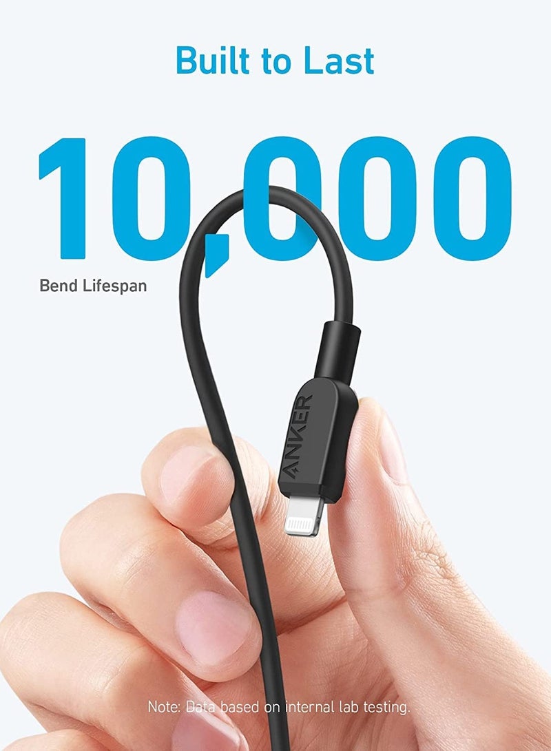 Anker - USB C to Lightning Cable, 310 USB-C to Lightning Cable(,6ft), MFi Certified, Fast Charging Cable for iPhone 14 Plus 14 14 Pro Max 13 13 Pro 12 11 X XS XR (Charger Not Included) Black - Image 1