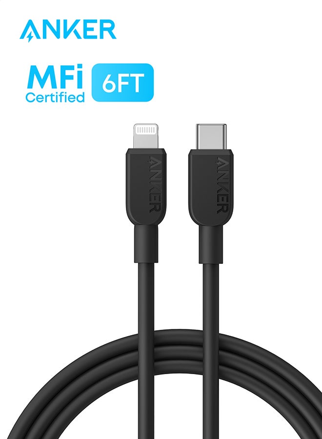 Anker USB C to Lightning Cable, 310 USB-C to Lightning Cable(,6ft), MFi Certified, Fast Charging Cable for iPhone 14 Plus 14 14 Pro Max 13 13 Pro 12 11 X XS XR (Charger Not Included) Black  - Image 1