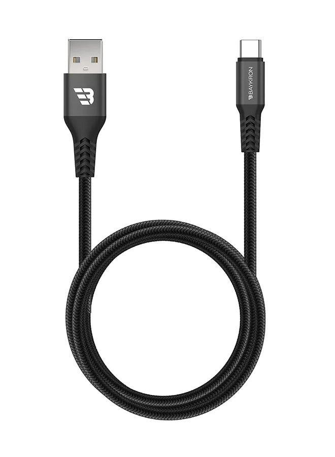 Baykron - Active USB A To Type C  Data-Sync Charge Cable Black - Image 1