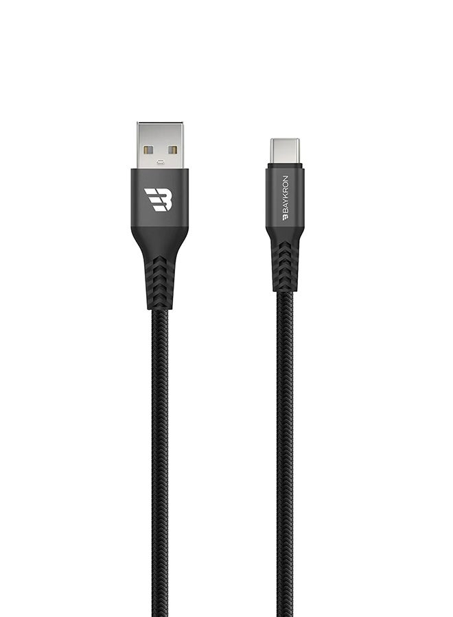 Baykron - Active USB A To Type C  Data-Sync Charge Cable Black - Image 1