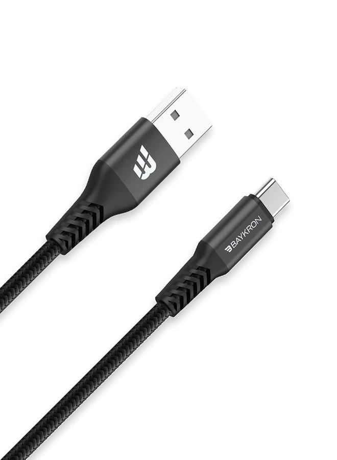 Baykron - Active USB A To Type C  Data-Sync Charge Cable Black - Image 1