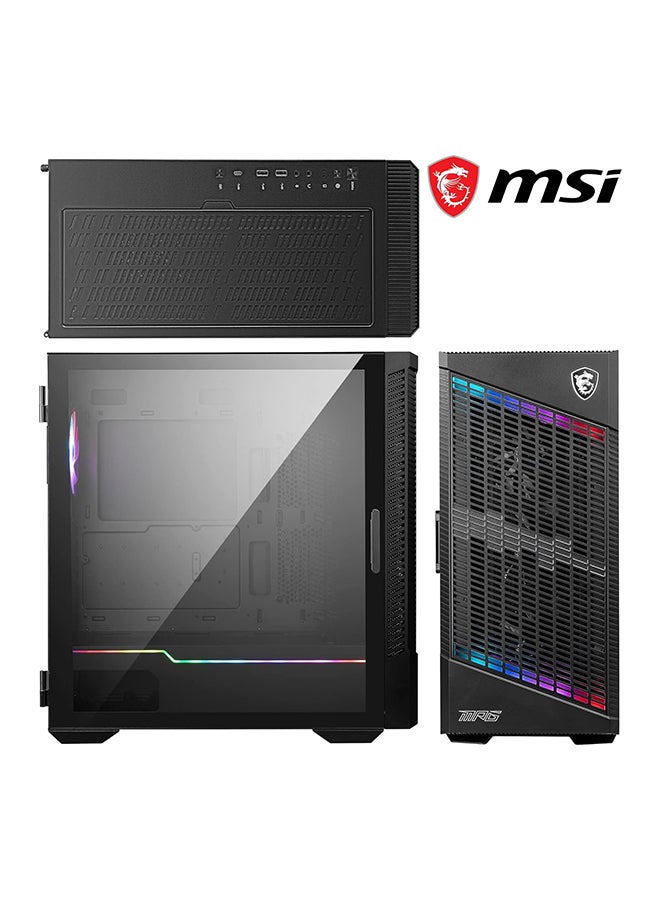 MSI - MPG Velox 100P Airflow Mid-Tower PC Case - E-ATX Motherboard Capacity, Tempered Glass Door, Optimized for Airflow, Mystic Light, Supports 2 x 360mm Radiators & Side Ventilation Configurations Black - Image 1