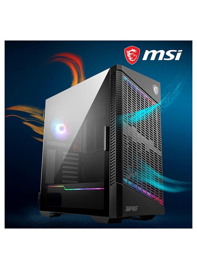 MSI - MPG Velox 100P Airflow Mid-Tower PC Case - E-ATX Motherboard Capacity, Tempered Glass Door, Optimized for Airflow, Mystic Light, Supports 2 x 360mm Radiators & Side Ventilation Configurations Black - Image 1