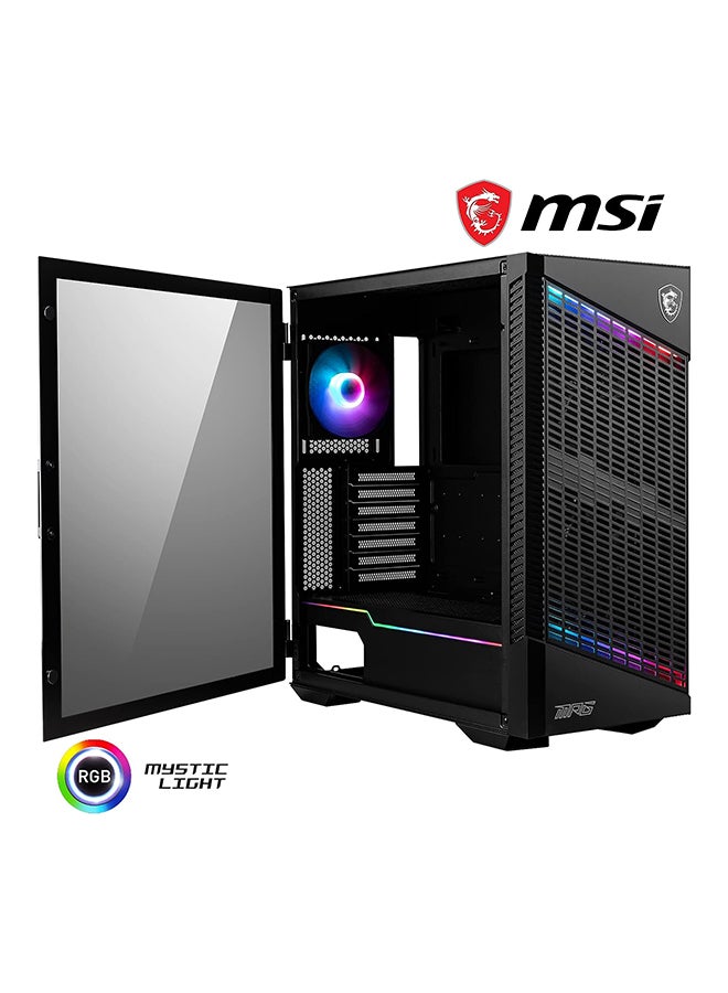 MSI - MPG Velox 100P Airflow Mid-Tower PC Case - E-ATX Motherboard Capacity, Tempered Glass Door, Optimized for Airflow, Mystic Light, Supports 2 x 360mm Radiators & Side Ventilation Configurations Black - Image 1
