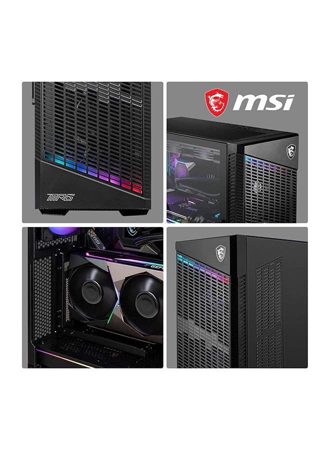 MSI - MPG Velox 100P Airflow Mid-Tower PC Case - E-ATX Motherboard Capacity, Tempered Glass Door, Optimized for Airflow, Mystic Light, Supports 2 x 360mm Radiators & Side Ventilation Configurations Black - Image 1
