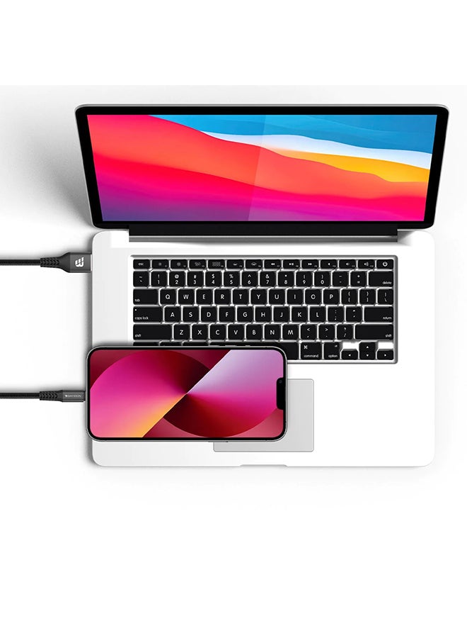 Baykron Premium USB-A To Lightning Cable MFI Certified Charge And Sync With Ultra Durable Bullet-Proof Aramid Fiber Exterior 1.2M Black - Image 4