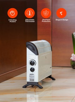 GEEPAS Geepas Convector Heater- GRH28538UK| High Performance Heater with 3 Heating Powers, Adjustable Thermostat| Overheat Protection, Perfect for Heating Homes, Offices, Small Living Spaces, Etc 2000 W GRH28538UK White  - Image 2