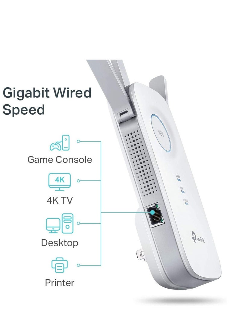 TP-LINK - AC1750 WiFi Extender (RE450), PCMag Editor's Choice, Up To 1750Mbps, Dual Band WiFi Repeater, Internet Booster, Extend WiFi Range Further White - Image 1