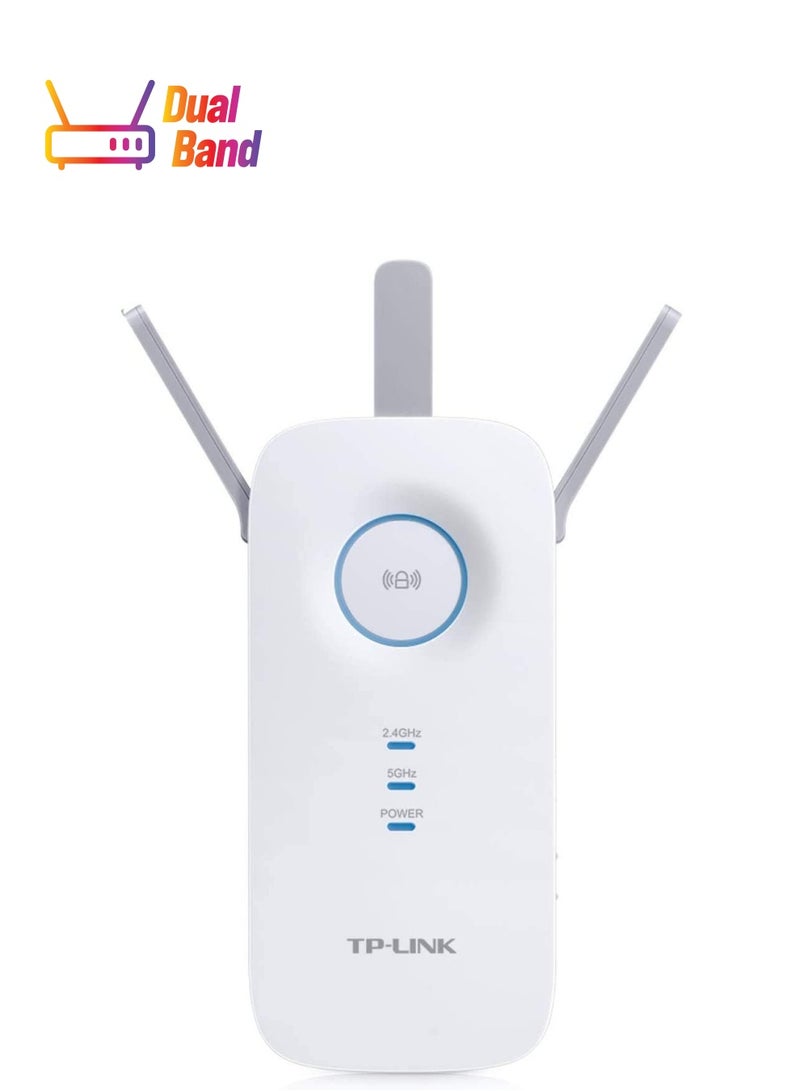 TP-LINK - AC1750 WiFi Extender (RE450), PCMag Editor's Choice, Up To 1750Mbps, Dual Band WiFi Repeater, Internet Booster, Extend WiFi Range Further White - Image 1