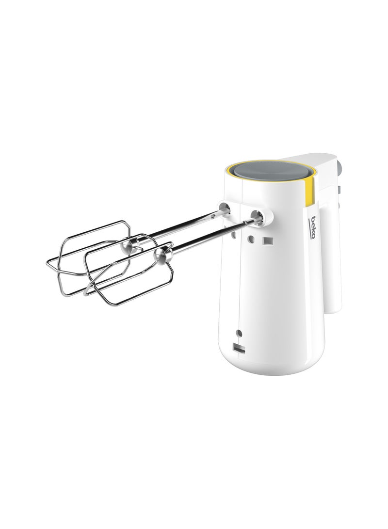 Beko Hand Mixer 5 Speeds Turbo Speed Stainless Steel Hooks 425 W HMM 62404 W White - Image 3