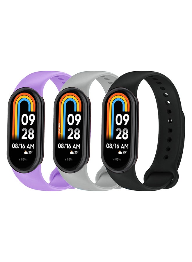 MARGOUN 3 Pack For Xiaomi Smart Band 8 Watch Bands Adjustable Comfortable Sport Replacement Strap Wristband Bracelet Band For Women Men Multicolour7 - Image 2