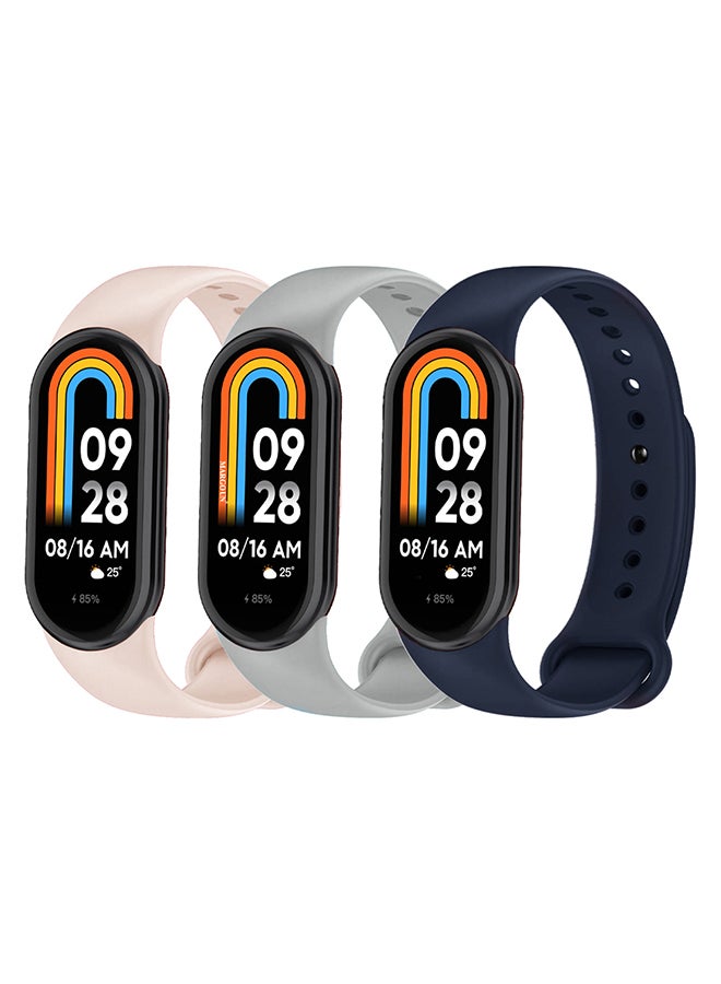 MARGOUN 3 Pack For Xiaomi Smart Band 8 Watch Bands Adjustable Comfortable Sport Replacement Strap Wristband Bracelet Band For Women Men Multicolour1 - Image 2