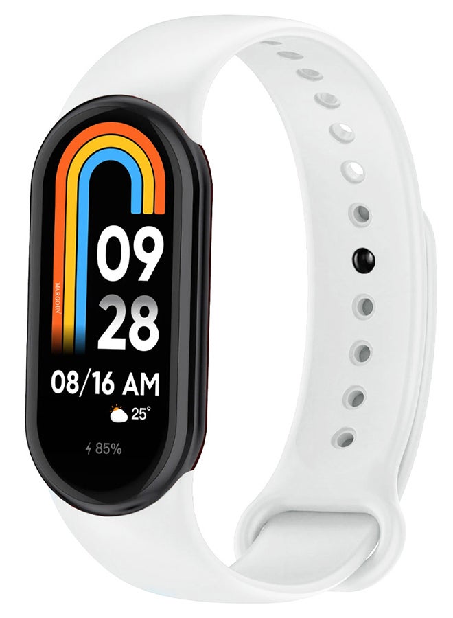 Xiaomi Smart Band 8 Watch Bands Adjustable Comfortable Sport Replacement Strap Wristband Bracelet Band For Women Men White