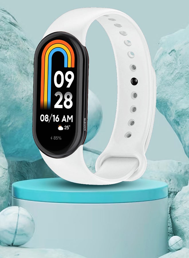Xiaomi Smart Band 8 Watch Bands Adjustable Comfortable Sport Replacement Strap Wristband Bracelet Band For Women Men White
