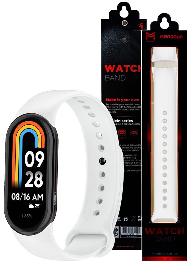 Xiaomi Smart Band 8 Watch Bands Adjustable Comfortable Sport Replacement Strap Wristband Bracelet Band For Women Men White