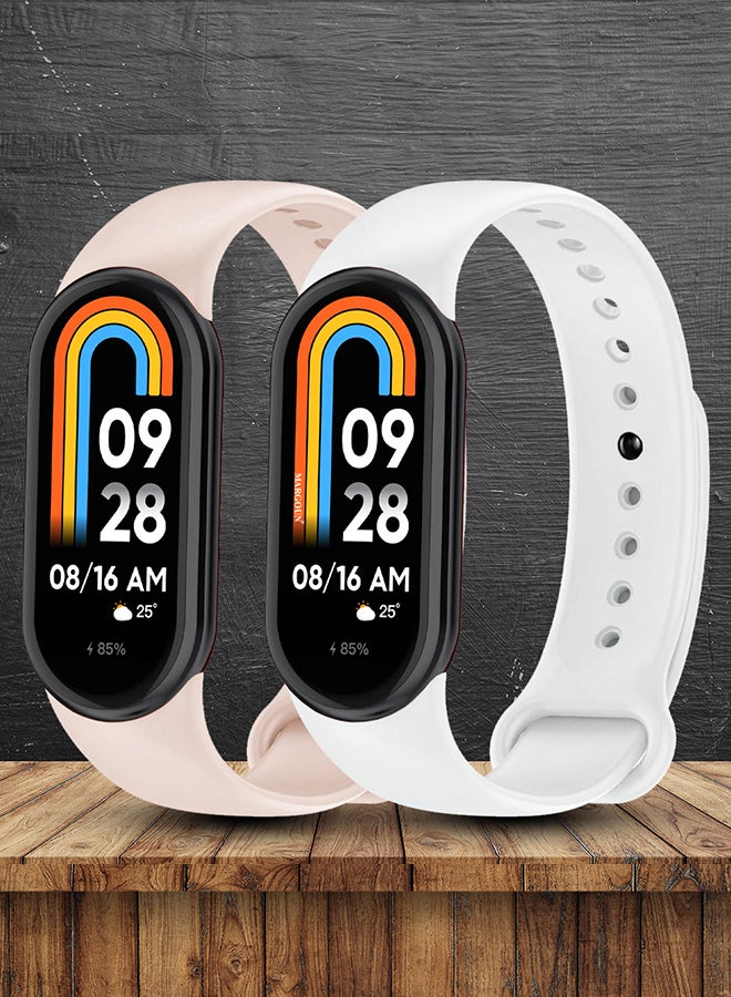 MARGOUN 2 Pack For Xiaomi Smart Band 8 Watch Bands Adjustable Comfortable Sport Replacement Strap  Wristband Bracelet Band For Women Men Multicolour3 - Image 2