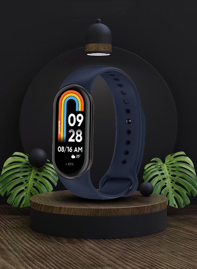 MARGOUN Xiaomi Smart Band 8 Watch Bands Adjustable Comfortable Sport Replacement Strap Wristband Bracelet Band For Women Men Dark Blue - Image 4