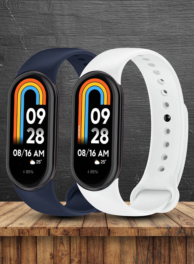 MARGOUN 2 Pack For Xiaomi Smart Band 8 Watch Bands Adjustable Comfortable Sport Replacement Strap Wristband Bracelet Band For Women Men Multicolour1 - Image 2