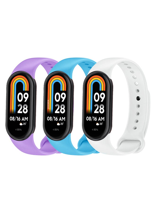 MARGOUN 3 Pack For Xiaomi Smart Band 8 Watch Bands Adjustable Comfortable Sport Replacement Strap Wristband Bracelet Band For Women Men Multicolour8 - Image 2