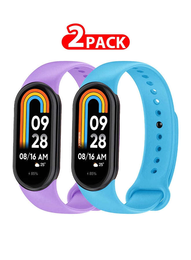 MARGOUN 2 Pack For Xiaomi Smart Band 8 Watch Bands Adjustable Comfortable Sport Replacement Strap Wristband Bracelet Band For Women Men Multicolour9 - Image 1