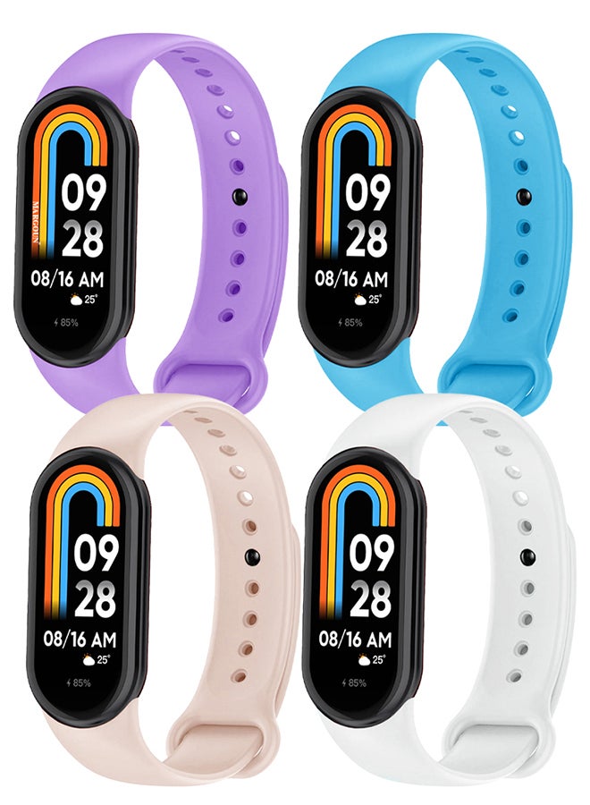 MARGOUN 4 Pack For Xiaomi Smart Band 8 Watch Bands Adjustable Comfortable Sport Replacement Strap Wristband Bracelet Band For Women Men Multicolour4 - Image 2