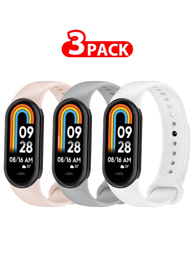 مارجون حزمة 3 لساعة شاومي سمارت باند 8 أحزمة قابلة للتعديل مريحة رياضية بديلة لسوار المعصم للنساء والرجال - Image 1