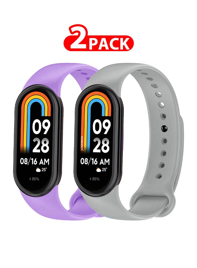 MARGOUN 2 Pack For Xiaomi Smart Band 8 Watch Bands Adjustable Comfortable Sport Replacement Strap Wristband Bracelet Band For Women Men Multicolour10 - Image 1