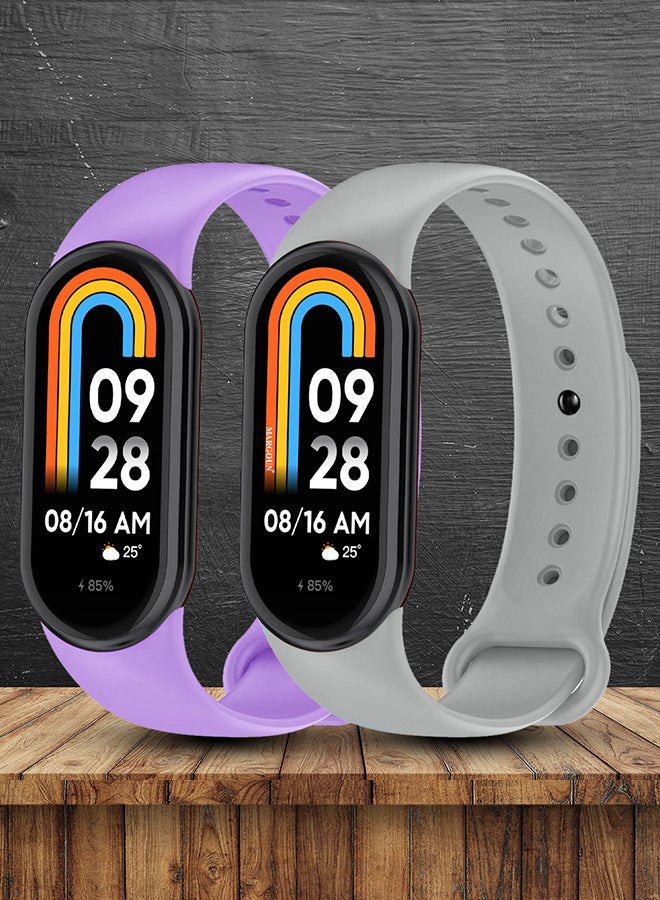 MARGOUN 2 Pack For Xiaomi Smart Band 8 Watch Bands Adjustable Comfortable Sport Replacement Strap Wristband Bracelet Band For Women Men Multicolour10 - Image 2