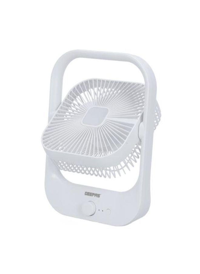 GEEPAS - 8" Rechargeable Fan with LED Light - Over-Charge Protection, 8 Hours Working, Step-Less Speed Control, Rechargeable Lithium Battery, Full-Charge Indicator GF21162 White - Image 1