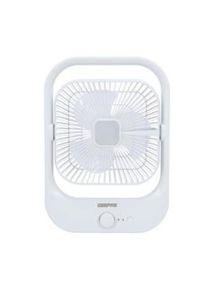 8" Rechargeable Fan with LED Light - Over-Charge Protection, 8 Hours Working, Step-Less Speed Control, Rechargeable Lithium Battery, Full-Charge Indicator GF21162 White