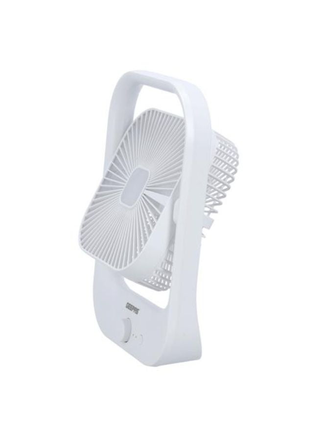 GEEPAS - 8" Rechargeable Fan with LED Light - Over-Charge Protection, 8 Hours Working, Step-Less Speed Control, Rechargeable Lithium Battery, Full-Charge Indicator GF21162 White - Image 1