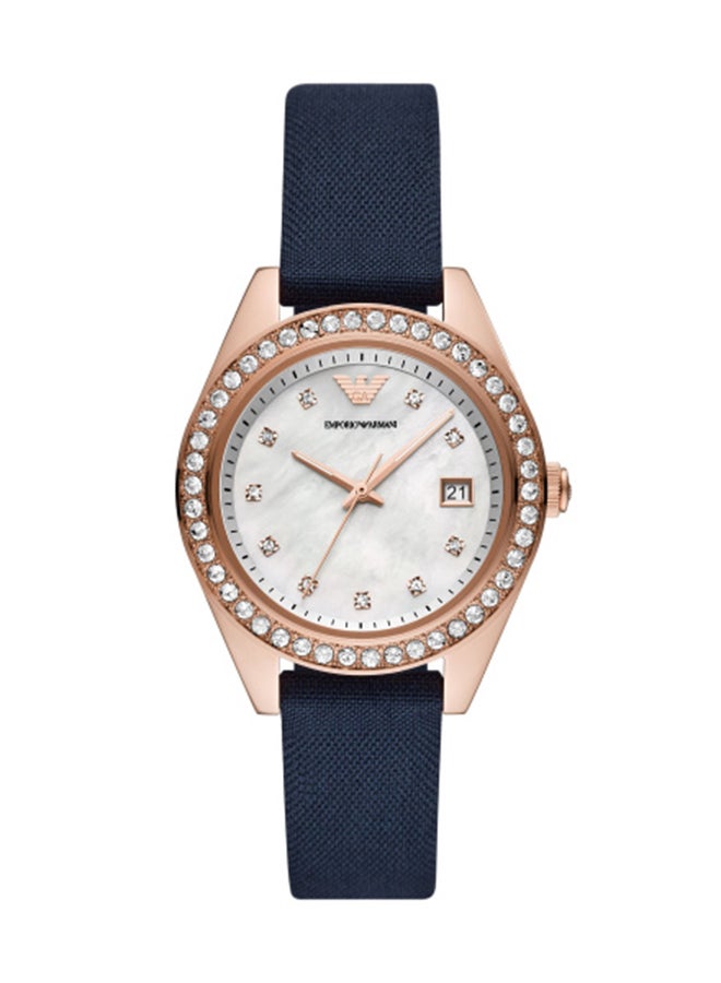 EMPORIO ARMANI - Women's Analog Round Shape Fabric Wrist Watch AR11448 - 36 Mm - Image 1