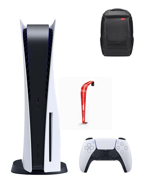 PlayStation 5 Console (Disc Version) With Controller + Gaming Bag Scout For PS5 Console and Accessories + PS5 Beautify Protective Cover Red