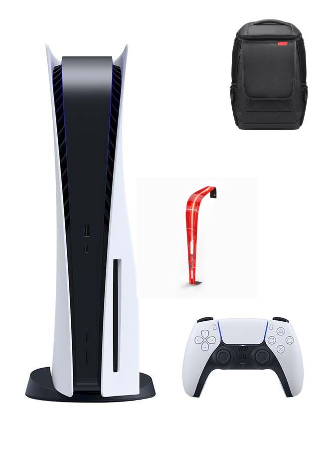 Sony - PlayStation 5 Console (Disc Version) With Controller + Gaming Bag Scout For PS5 Console and Accessories + PS5 Beautify Protective Cover Red - Image 1