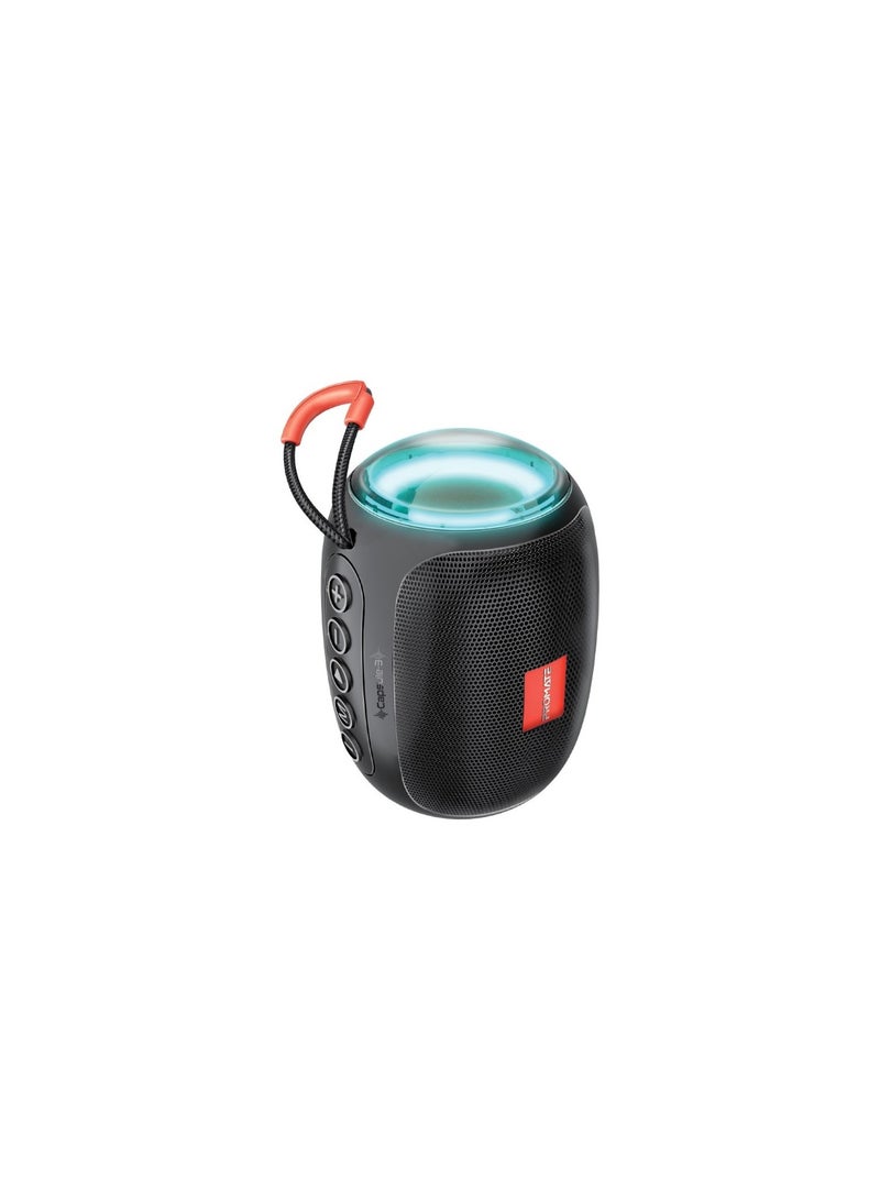 PROMATE Bluetooth Speaker, Premium 5W True Wireless Portable HD Speaker With LED Lights, Bluetooth v5.3, Long Playtime, 3.5Mm AUX, USB Port And TF Card Slot For iPhone 15, iPad Air, Galaxy S23, Capsule-3 Black  - Image 1