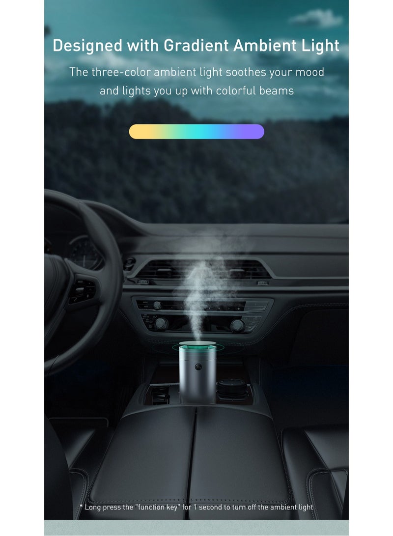Baseus - Car Aromatherapy Machine Humidifier And Essential Oil Diffuser With Intermittent/Continuous Mist For Office, Travel, Home And Vehicle DHSG-OG Grey - Image 1