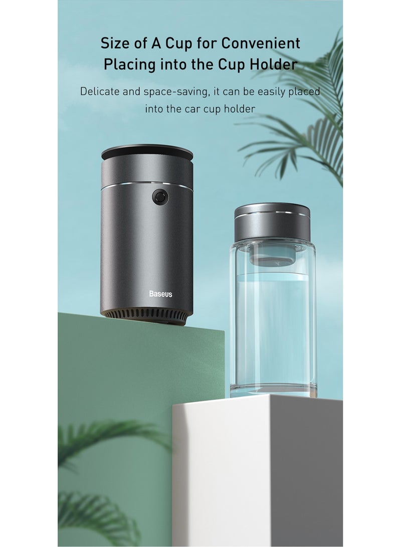 Baseus - Car Aromatherapy Machine Humidifier And Essential Oil Diffuser With Intermittent/Continuous Mist For Office, Travel, Home And Vehicle DHSG-OG Grey - Image 1
