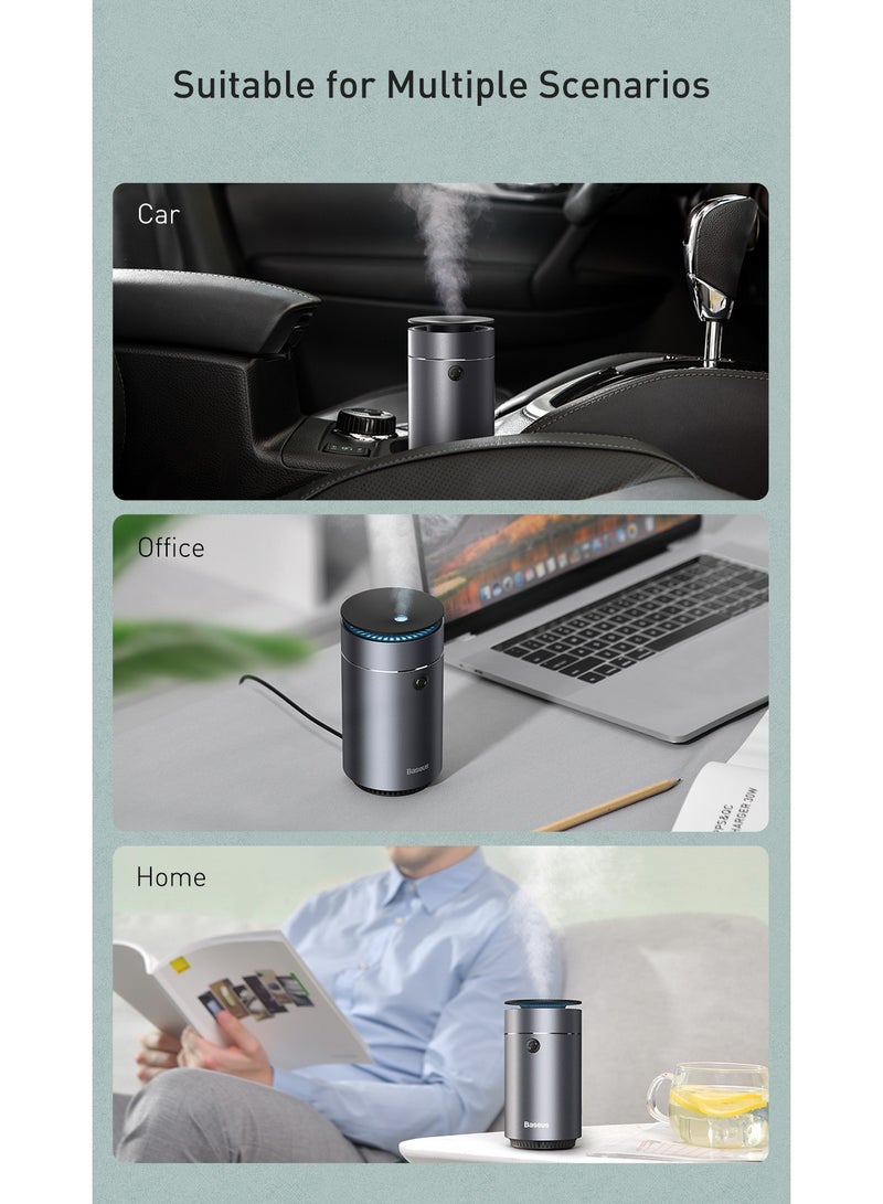 Baseus - Car Aromatherapy Machine Humidifier And Essential Oil Diffuser With Intermittent/Continuous Mist For Office, Travel, Home And Vehicle DHSG-OG Grey - Image 1