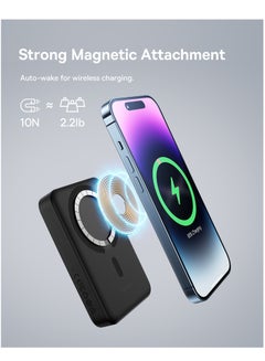 Baseus 10000 mAh Magnetic Mini Wireless Portable Magsafe Power Bank, PD 30W Fast Charger With USB-C Cable For iPhone 15/15 Plus/ 15 Pro/ 15 Pro Max All iPhone Series And Any Many More Black  - Image 3