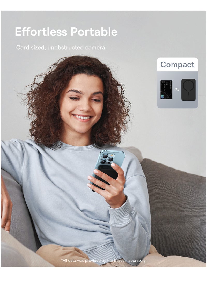 Baseus - 10000 mAh Magnetic Mini Wireless Portable Magsafe Power Bank, PD 30W Fast Charger With USB-C Cable For iPhone 15/15 Plus/ 15 Pro/ 15 Pro Max All iPhone Series And Any Many More Black - Image 1