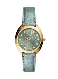Women's Analog Round Shape Leather Wrist Watch ES5163 - 34 Mm