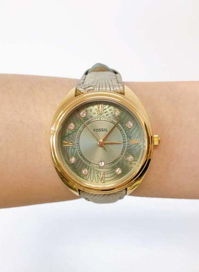 FOSSIL - Women's Analog Round Shape Leather Wrist Watch ES5163 - 34 Mm - Image 1
