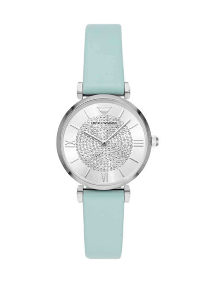 EMPORIO ARMANI Women's Analog Round Shape Leather Wrist Watch AR11443 - 32 Mm 