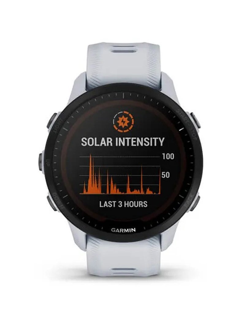 GARMIN Forerunner 955 - 46.5MM - Solar - Up To 15 Days of Battery Life - 1.3"inch Sunlight-Visible Display, Scratch Resistant, Corning Gorillaa Glass Dx, Heart Rate Monitor, All Day Stress Monitor, Advanced GPS Features, Built-in GNSS and Sports App, iOS and Android Compatible White Stone White Stone  - Image 5